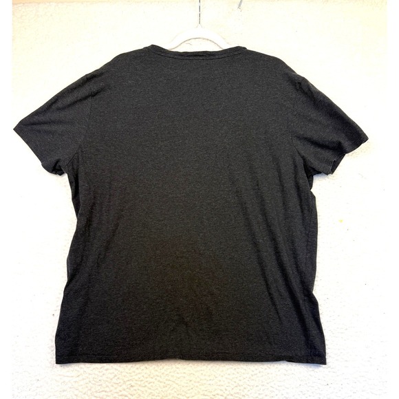 Lacoste Shirt Mens XL Gray V Neck Croc Logo Short Sleeve Casual Basic Tee - Picture 2 of 4